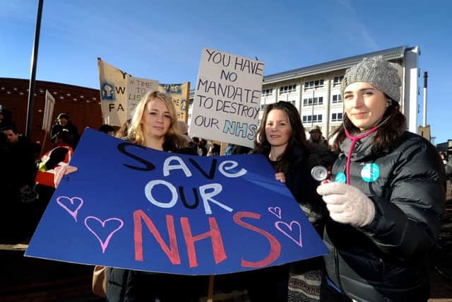 Junior doctors outside the Jubilee Wing at Leeds General Infirmary. Picture: James Hardisty