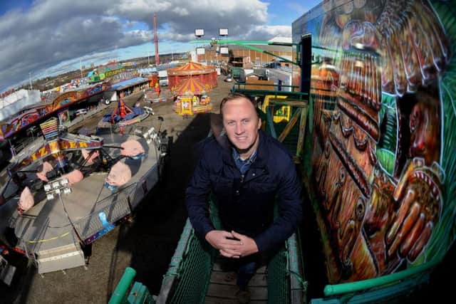 Roger Tuby pictured at the top of the 'fun house'.