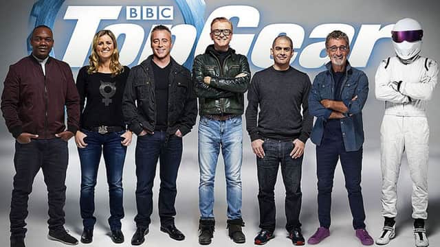 Rory Reid, Sabine Schmitz, Matt LeBlanc, Chris Evans, Chris Harris, Eddie Jordan and The Stig, who have been announced as the full line-up for BBC's Top Gear programme.