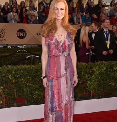 The jurys still out on ruffles, especially in pink and purple sequins, as seen here on Nicole Kidman at the Screen Actors Guild awards.