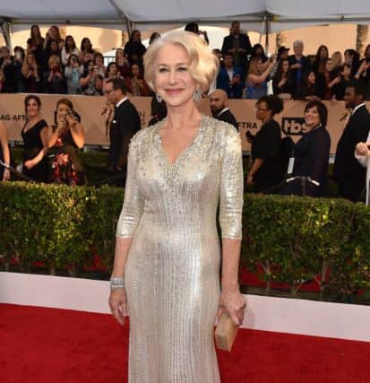 Some will always outshine the rest - Helen Mirren arrives for the Screen Actors Guild Awards.. (Photo by Jordan Strauss/Invision/AP)