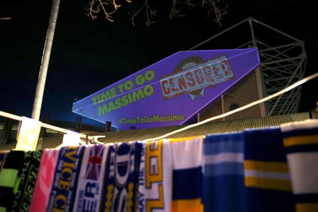 The messages were beamed onto the East Stand. Pictures: Tim Goode/PA Wire.