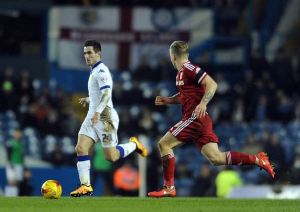 Lewis Cook gets ahead of Middlesbrough's Adam Clayton. PIC: James Hardisty