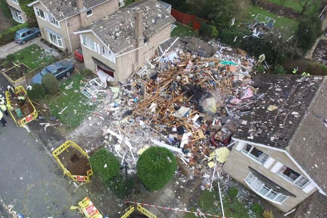 Aerial view of the house in York which exploded in a gas  ROSS PARRY