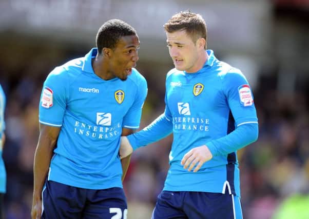 Dominic Poleon and Ross McCormack who scored for Leeds United at Watford in May 2013.