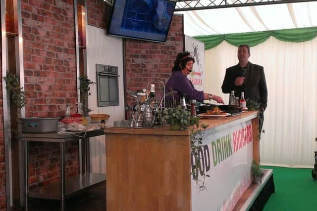 TV chef Rachel Green in the cookery demonstration tent