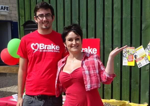 Brake community fundraiser Joe Fenton, of Leeds, with colleague Lisa Kendall.