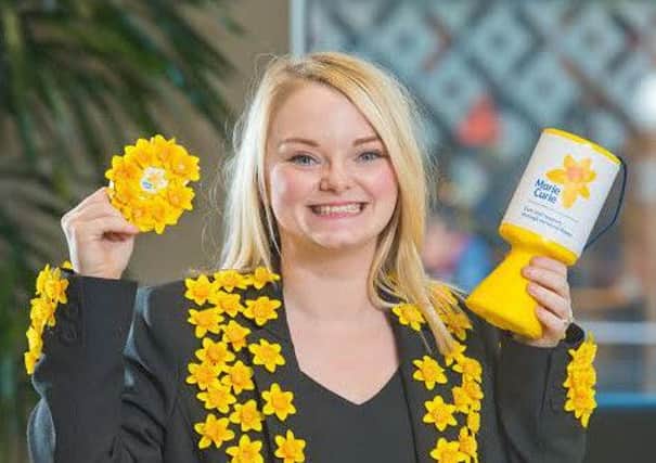 Society colleague Kayleigh Batty gets behind the Great Daffodil Appeal.