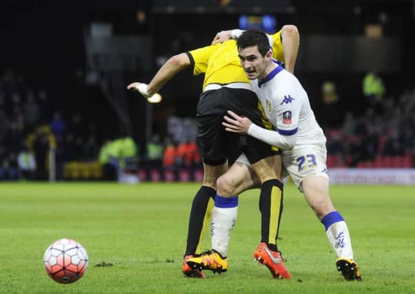 No way through for Lewis Cook.
 PIC: Bruce Rollinson
