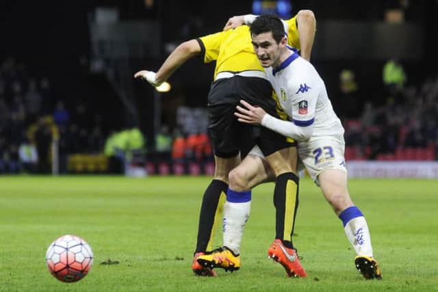 No way through for Lewis Cook.
 PIC: Bruce Rollinson