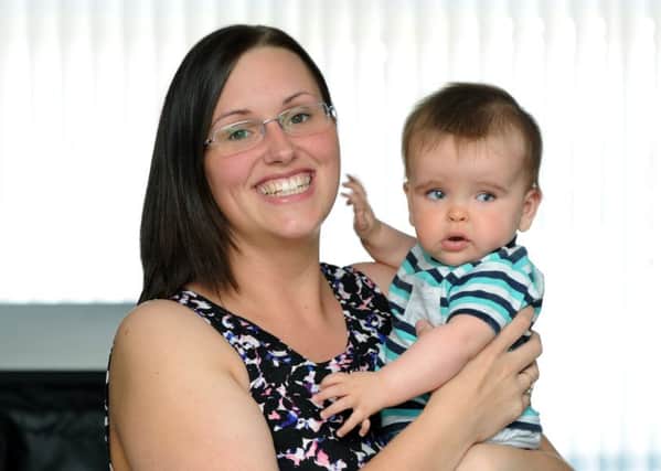 Rachael Hendry, from Middleton, with her son Jacob Duffy. Picture by Jonathan Gawthorpe.