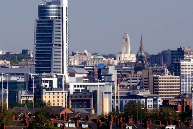 Leeds city centre skyline.