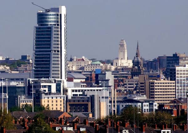 Leeds city centre skyline.