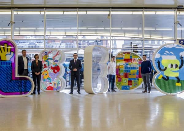 The new artwork at Leeds City Station. Pictures: James Hardisty.