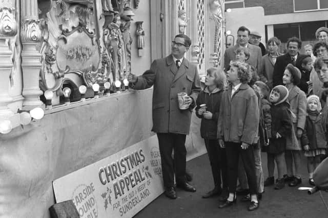 Steam Organ November 1966 old ref number 35-4455
picture caption: A steam organ from Leeds was one of the attractions of Wearside Round Table's appeal day held in Sunderland today. Officials were raising money for Christmas parcels to be distribed to old and needy people of the town. A target of 1,000 pounds has been set, which should be reached after other oorganised functions take plae during the next few weeks. A collector point out the features of the organ to a group of children in Union Street. Sunderland Echo Saturday November 26 1966
Wearside Round Table
WEARSIDE ROUND TABLE