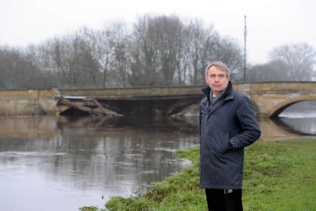 Robert Goodwill at Tadcaster bridge