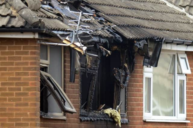 Scene of the house fire at Farfield Court in Garforth