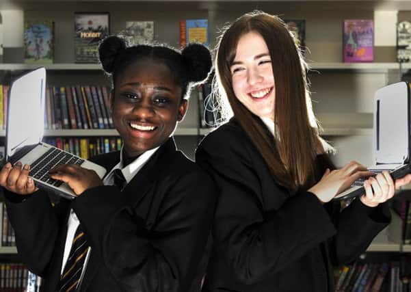Esther Frempong, 16 and Francesca Hunt, 16. PIC: Bruce Rollinson