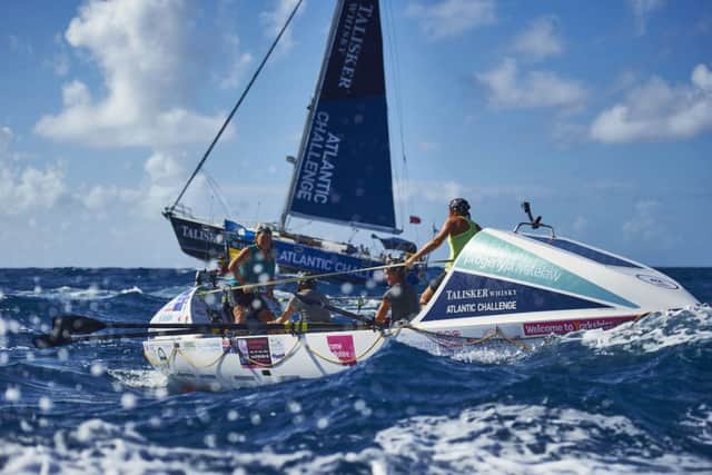 A British all-female four, Yorkshire Rows, (Janette Benaddi (49), Helen Butters (43), Niki Doeg (43) and Frances Davies (45)) has crossed the finish line of the Talisker Whisky Atlantic Challenge, known as the worlds toughest row. The four working Mums have overcome adversity - a broken watermaker that left them hand pumping saltwater to convert it to drinking water and power failure that affected their autopilot and GPS tracking system, forcing them to steer by hand using a compass  to prove to their families that the seemingly impossible is possible.  The team has set a Guinness World Record for the oldest all-female crew to row across any ocean and finished 22nd in the race overall. 
 LtoR Janette Benaddi, Frances Davies, Helen Butters, Frances Doeg
They crossed the finish line in 68 days, 5 hours and 2 minutes.  
Picture Ben Duffy