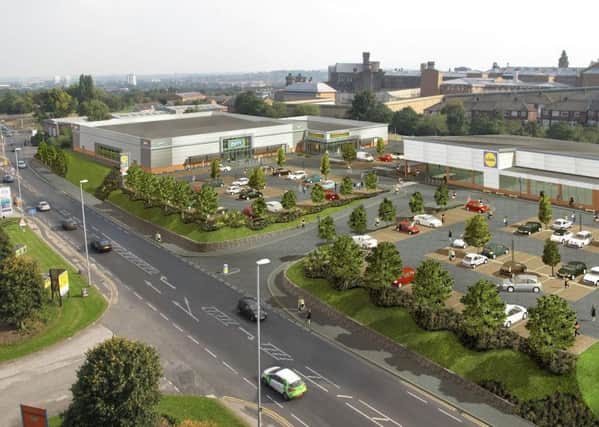 A computer generated image of how the retail park will look.