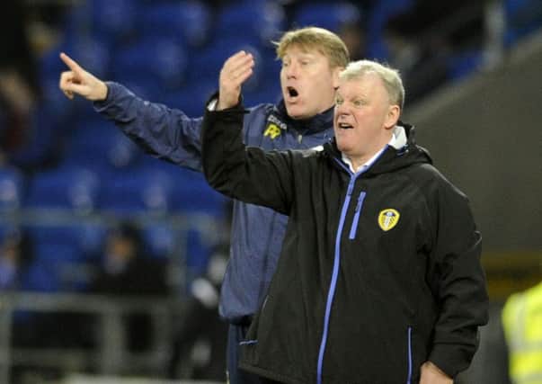 Steve Evans and Paul Raynor at Cardiff.