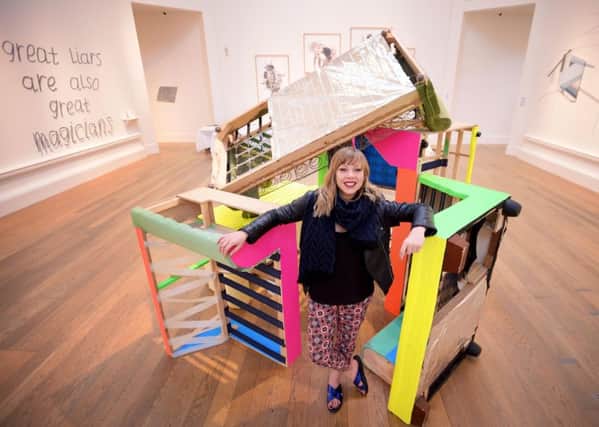 Emily Binks has made sculptures from abandoned furniture. PIC: Jane Barlow