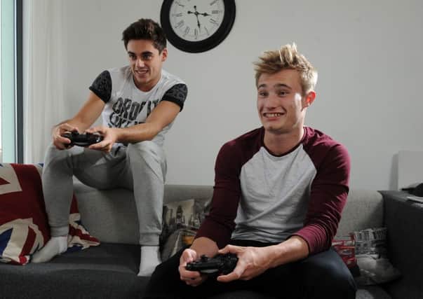 Syncho divers Chris Mears and Jack Laugher at the flat they share in Leeds.