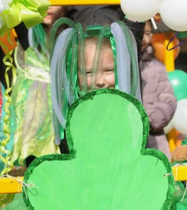 Revellers were enjoying themselves today at the St Patrick's Day celebrations in Leeds. Pic by Simon Hulme.