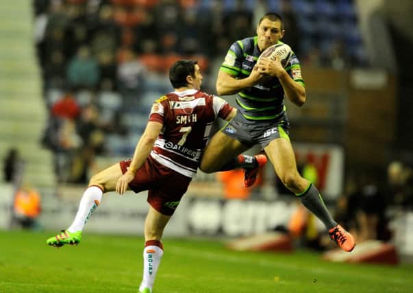 Ryan Hall takes a high ball from Matty Smith. PIC: Bruce Rollinson
