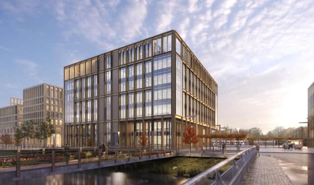 A computer generated impression of the new flagship head office building at Kirkstall Forge