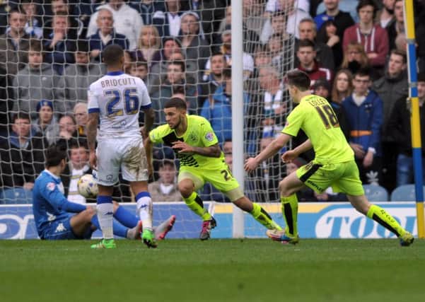 Nahki Wells celebrates scoring Huddersfield Town's fourth goal. PIC: Tony Johnson