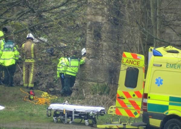 Emergency services at the scene of a body recovered from the River Calder at Sands Lane Dewsbury. PIC: Ash Milnes