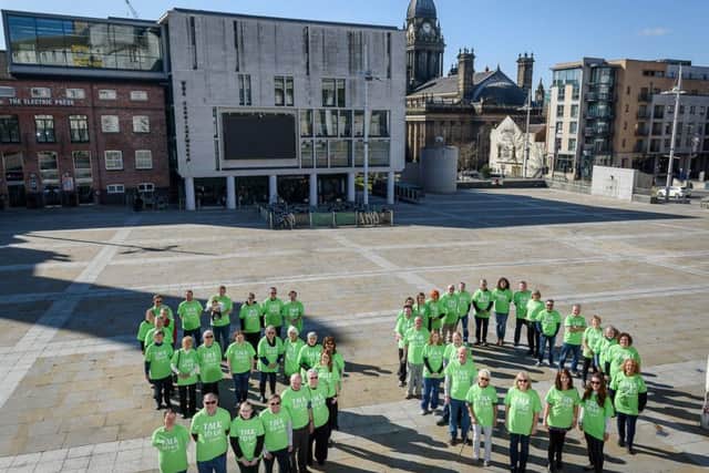 Volunteers and supporters from Leeds Samaritans in Millennium Square.