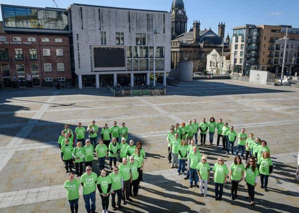 Volunteers and supporters from Leeds Samaritans in Millennium Square.