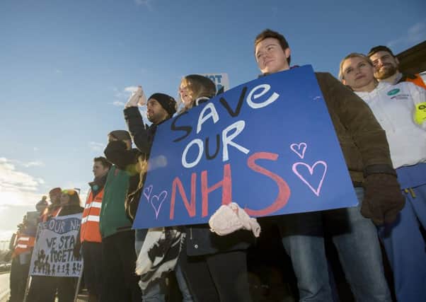 Junior doctors on the picket line at Pinderfields Hospital in Wakefield. Picture by Allan McKenzie/YWNG.