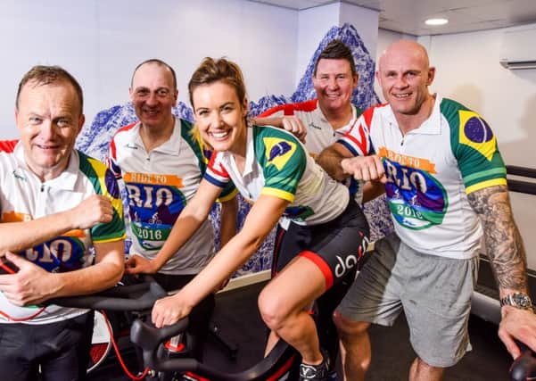 Members of the charity bike team, including Mike Tomlinson, front left, Charlie Webster, fron centre, and Keith Senior, front right. (Simon Dewhurst).
