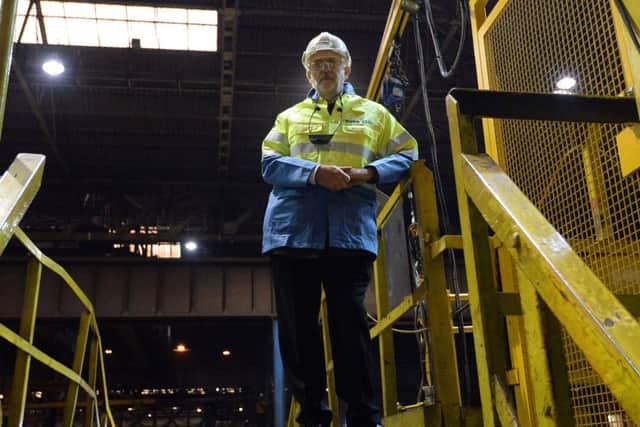 Jeremy Corbyn visits Tata Steel in Scunthorpe.