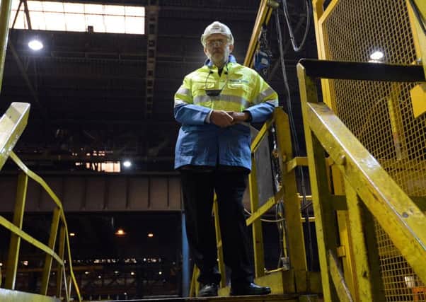 Jeremy Corbyn visits Tata Steel in Scunthorpe.