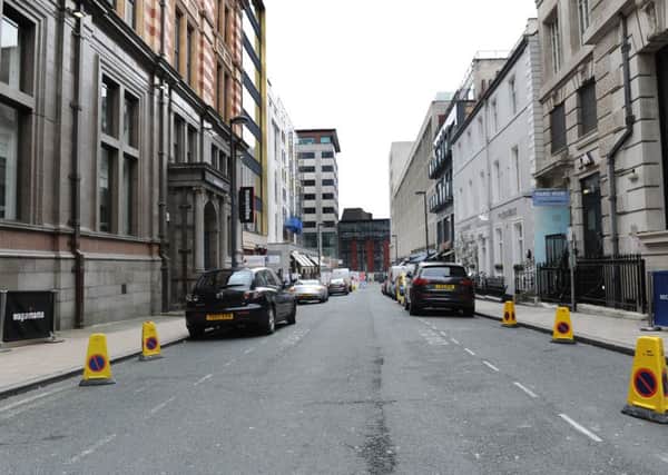 Greek Street in Leeds, which will be pedestrianised. Picture: Jonathan Gawthorpe.