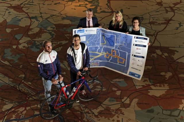 The route of the Columbia Threadneedle World Triathlon Leeds is unveiled at Leeds City Museum. Picture by Bruce Rollinson.