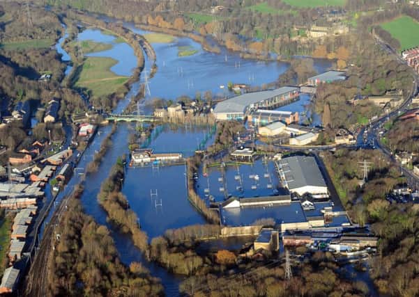 Aerial picture over the Kirkstall Road area of Leeds, following the 2015 Boxing Day flooding.