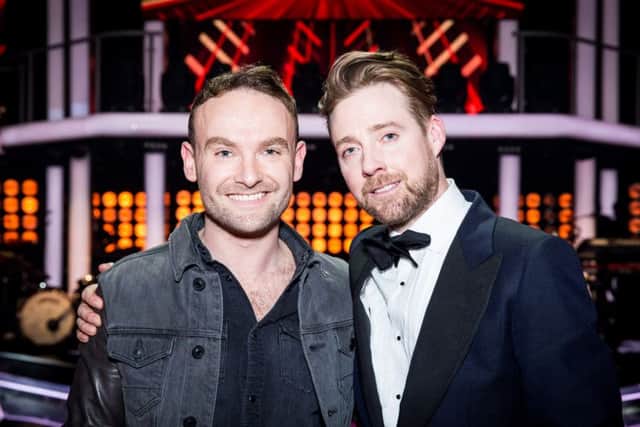 Kevin Simm with mentor Ricky Wilson. Credit: Guy Levy/BBC/PA Wire
