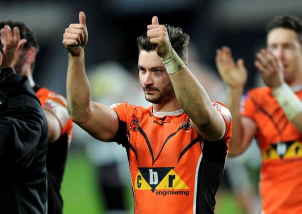 Castleford's Jy Hitchcox thanks the fans.