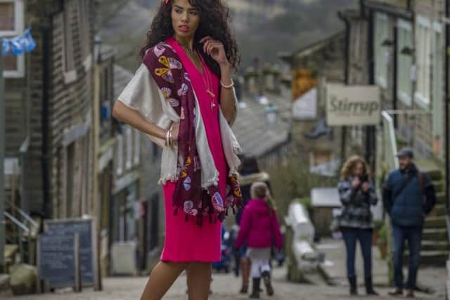 "They showed her to me in parties, splendidly dressed"Bright pink bodycon dress, Â£35; shawls, Â£16 each; silver sequin shoes, Â£30; necklaces and bangles, from a selection.