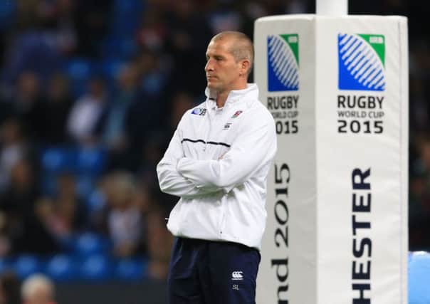 Stuart Lancaster as England head coach during the Rugby World Cup