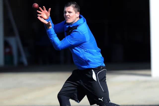 Alex Lees during a pre-season nets session at Headingley last week. Picture: Jonathan Gawthorpe.