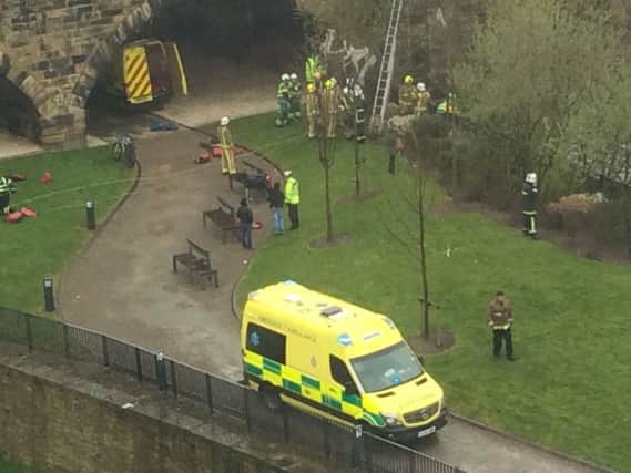 Rescuers at the scene in Leeds. Picture: Ian Day