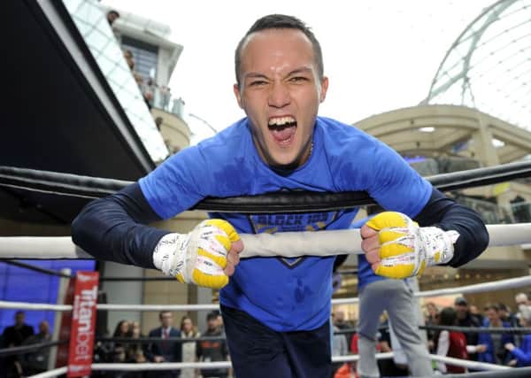 Josh Warrington in Trinity Shopping Centre pre Hasashi Amagasa fight at Leeds Arena on Saturday. (Pictures: Steve Riding)