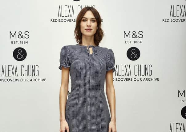 Alexa Chung wearing a Marks and Spencer piece  from the new collection.