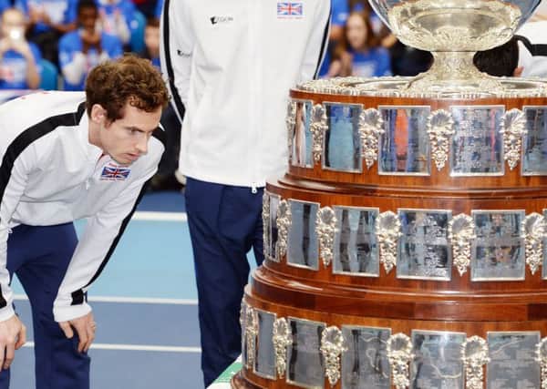 Andy Murray with the Davis Cup trophy